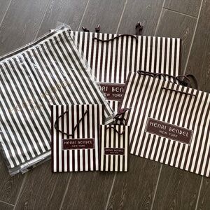 Henri Bande Collection of Brown& White Shopping Bags Never Used